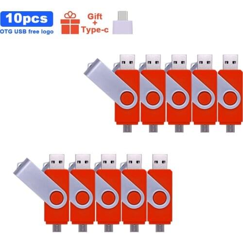10pcs/lot free logo OTG 3 IN 1 USB Flash Drive pendrive 128GB cle usb stick memoria usb 16GB 32GB 64GB Pen Drive for phone