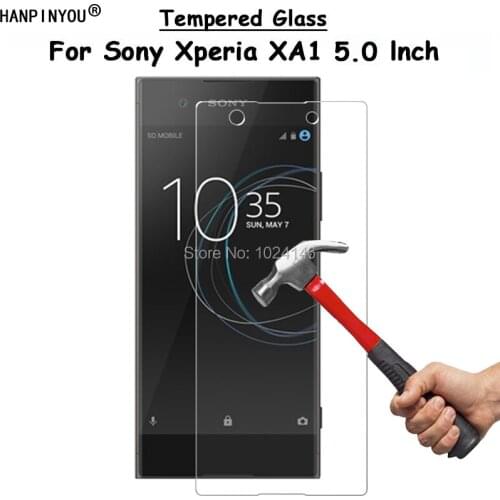 For Sony Xperia XA1 / XA1 Dual 5.0" Clear Tempered Glass Screen Protector Ultra Thin Explosion-proof Protective Film + Clean Kit