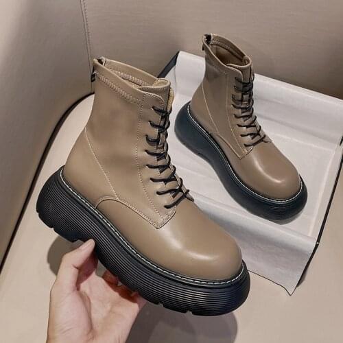 2021 New Fashion Womens Comfortable Ankle Boots Shoes Round Toe 4cm Heel Lace Up and Zip Winter Shoes for Woman Basic Size 39