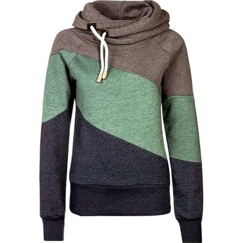 Women Oversized Hoodies Sweatshirts Autumn Winter Patchwork Warm Slim Tops Ladies Hoodie Streetwear Pullovers Thick Hoodie