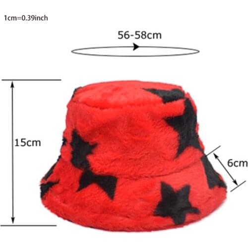 Winter Faux Fur Fluffy Bucket Hats Women Outdoor Warm Sun Hat Soft Plush Furly Fisherman Lady Fashion