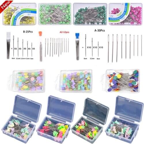 1/12/25/50/100/250pcs Dressmaking Sewing Tools Needle DIY Quilting Patchwork Pins Flower Head Butterfly Flat Head Sewing Pin