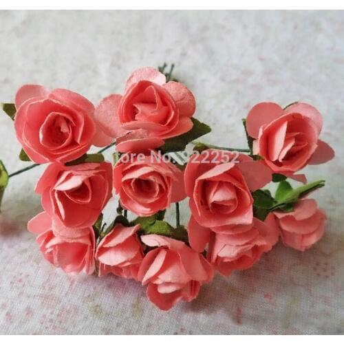 1.5CM handmade artificial mulberry paper mini rosas bouquet,diy craft scrapbooking accessories&party decoration for garland hair