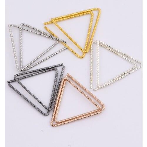 10pcs/lot zhu ru 20x1mm copper Openable Triangle edge box incision Irregular surface Earring Jewelry Findings Ornament