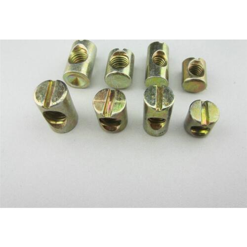 10pcs M4x8Lx8D M5x10Lx8D Bed Bolt Nut Barrel Nut Cross Dowel Beds Cots Connector Furniture Cam Lock Nut