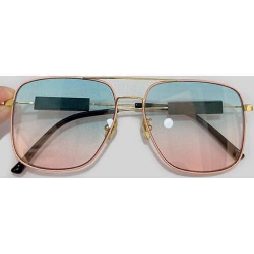 2021 Square Alloy Frame Women Men Fashion Sunglasses Mirror Gradient Lens Eyewear Oculos De Sol Feminino