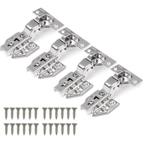 4PCS 304Stainless Steel Antiseptic Hinge Cupboard Wardrobe Door Hinge Furniture fittings Shock Absorber Kitchen Soft Close Door