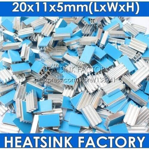 40pcs Silver 20*11*5mm Heatsink Aluminum Heat Sink Radiator Cooler With Thermal Pad For IC RAM Chipset
