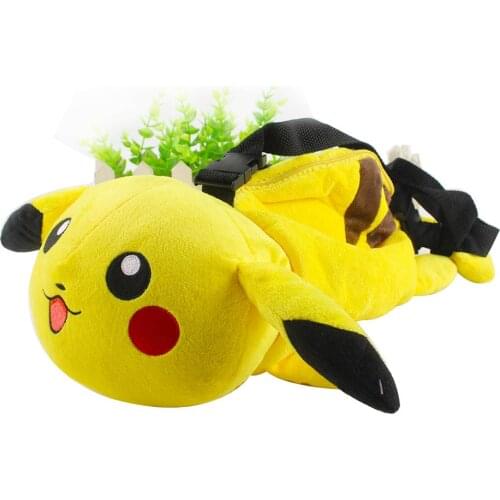 43cm Takara Tomy Pokemon Pikachu Backpack Plush Stuffed Toy Kawaii Childrens School Bag Birthday Gift