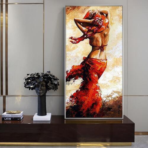 Abstract African Woman Oil Paintings Print On Canvas Sexy Black Woman Body Canvas Wall Art Prints Wall Pictures For Living Room