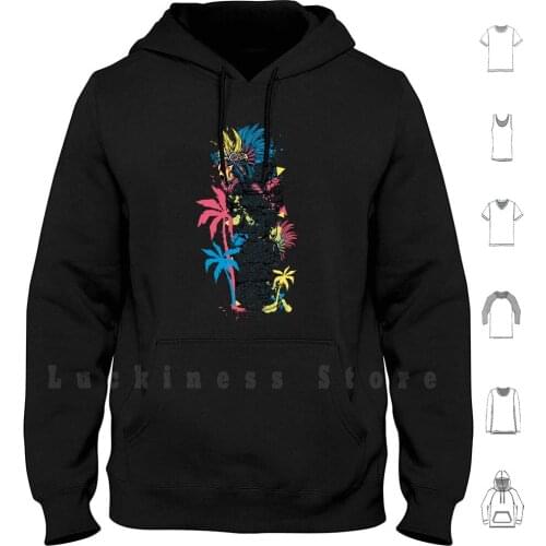 The Aztec Totem Hoodies Long Sleeve Palm Atzec Totem Skull Maya Color