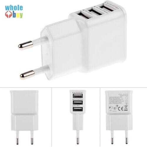 Adapter 2A 5V USB 3 Ports EU Plug Wall Charger cable for HTC Samsung galaxy Note 4 Android Smartphone 100pcs/lot