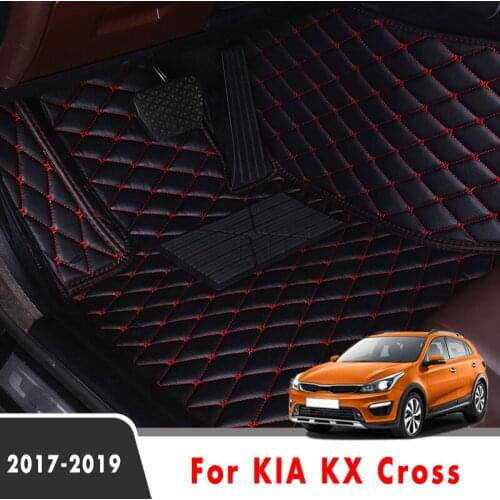 Car Floor Mats For KIA KX Cross 2019 2018 2017 Auto Interior Accessories Styling Parts Covers Waterproof Leather Carpets Protect