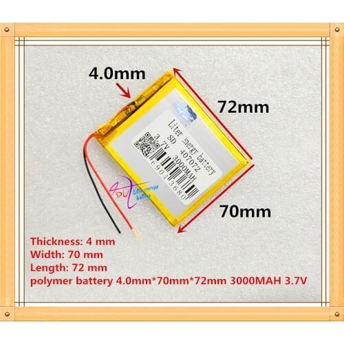 Free shipping 3.7 V lithium battery, 407072, 3000MAH patriot M608 M60 patriot p726 battery