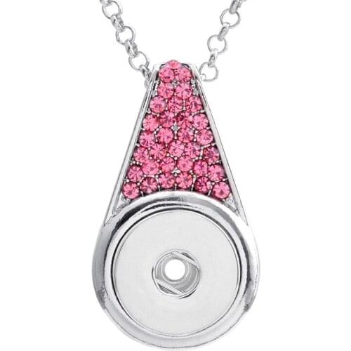 Hot Sale 127 Rhinestone 18mm Snap Button Necklace Pendant Necklace Interchangeable Charm jewelry For Women gift