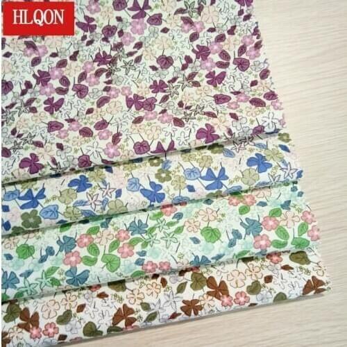 HLQON cotton printed small flower fabric used for patchwork sewing Textile women dress clothing skirt shoe by 100x150cm