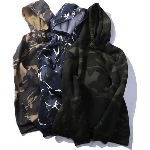 USA SIZE Camouflage Sweatshirt Military Style Sweatshirt Hip Hop Hoodie Men Casual Camouflage Long-Sleeved Street Sportswear