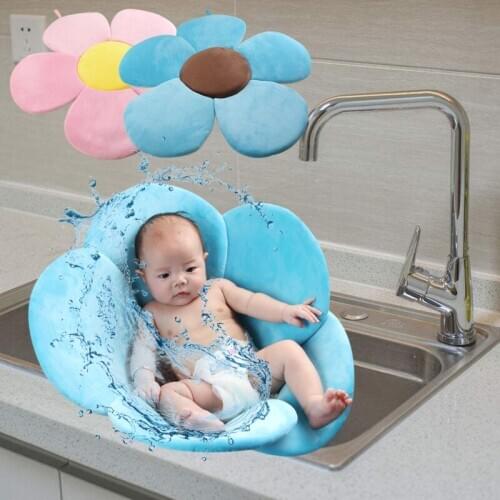 Bloem Bad Baby Bath Mat Blooming Bath Tub Flower Baby Bath Sink Newborn Infant Shower Bathing Foldable Security Petal Seat Pad