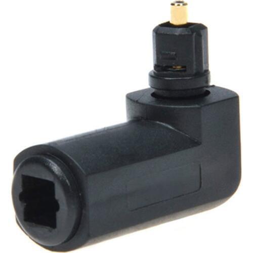 Square Toslink Female to Male Optical 90 Degree Right Angle 360 Rotates Audio Adapter Extender for Digital to Analog Converter