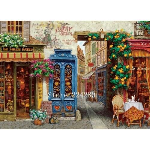 Street cafe Needlework Sets Cross stitch 14CT Unprinted Embroidery kits Arts Cross-Stitching,DIY Handmade Home Decor