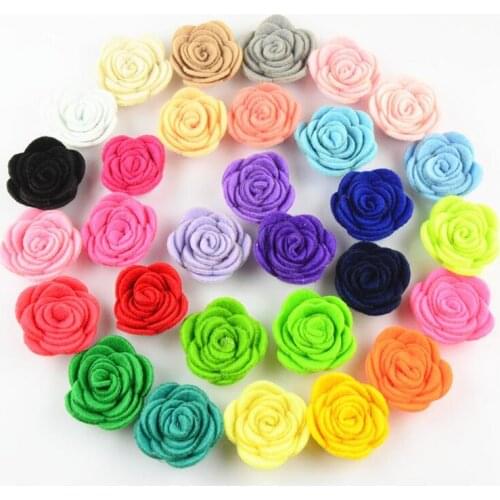 New Coming 1.5 inch 30Colors Felt Flower For Kids Girls Hair Accessories 30Colors 120Pcs Free Shipping