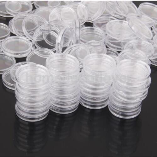 100 Coin Holder Capsules Clear Case Box for Coin Collection Protector 19mm