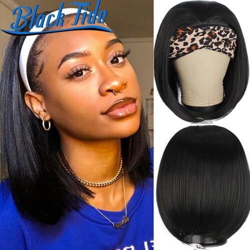 Straight Wig Headband Wigs Short Bob Human Hair Wigs Remy Brazilian Headband Wig Human Hair Bob Femme 150% Bob Human Hair Wig