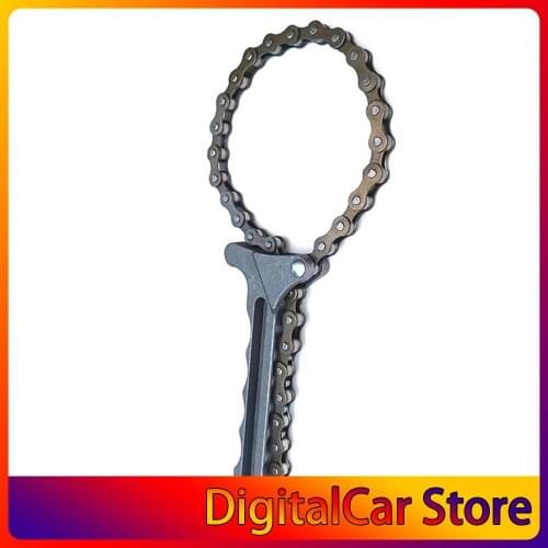 Adjustable Car Engine Oil Filter Aluminum + Steel Chain Grip Key Wrench Remover Tools Car Repair Tools