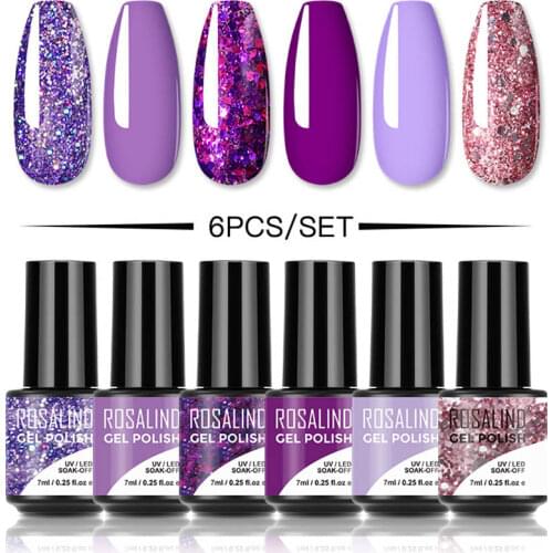 ROSALIND 7ML Gel Nail Polish Set 4/6PCS Vernis Semi Permanent Nail Polish Kit Summer Series Hybrid Varnishes All For Manicure