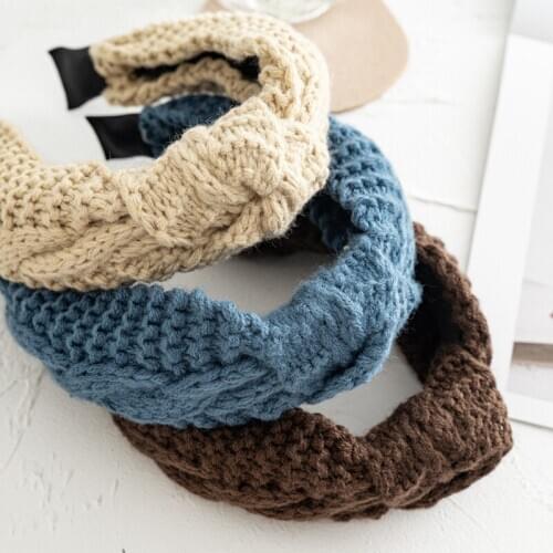 Ruoshui Woman Knot Knitted Hairband Solid Headband Turband for Ladies Hair Accessories Headwear Head Hoop bandana