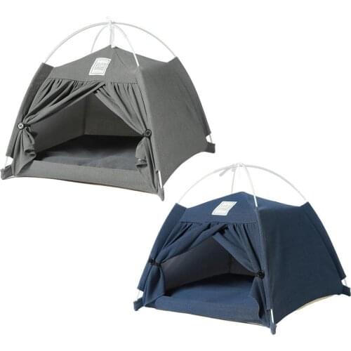 Removable Dog Cat Tent House Breathable Dog Kennel Pet Supplies 100 Percent Cotton Canvas Material Breathable And Durable