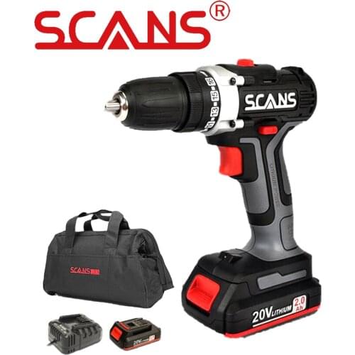 20V Cordless Screwdriver Electric Drill with Li-ion Battery Toolbag SC1180 by SCANS Professional Tool Dual Speed Free Return