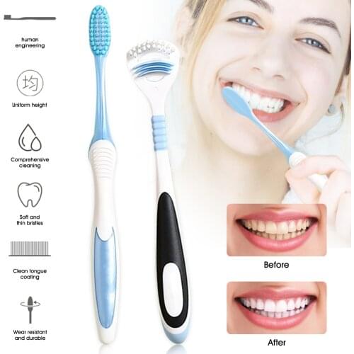 Toothbrush Tongue Scraper Super Soft Toothbrush Oral Hygiene Care Remove Tooth Stains Reduce Bad Breath Portable Oral Care Kit