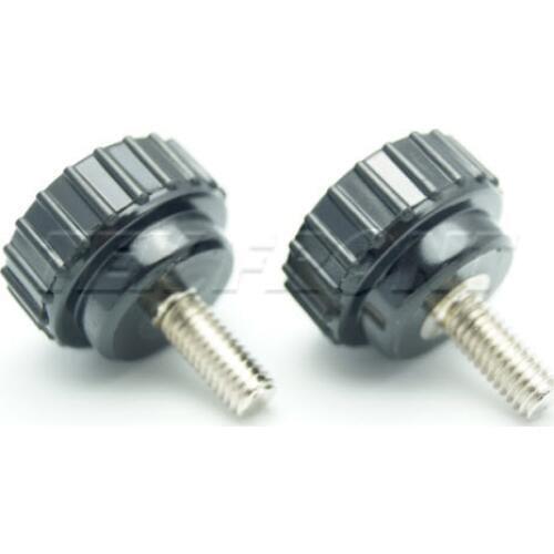 TF01005 M6*18*L(10-30mm) 6mm Thread Diameter 18mm Head Knurled Grip Knob Black