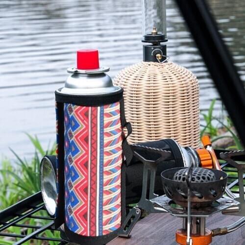6.5 X 9.9cm Camouflage Gas Canister Cover Protector Camping Hiking Fuel Cylinder Tank Storage Bag Accessories