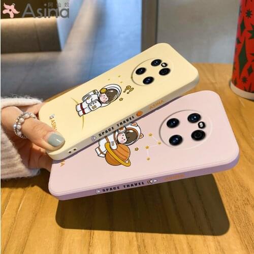 ASINA Liquid Silicone Case For Huawei Mate 40 30 20 Pro Straight Edge Cute Cover Bumper For Huawei Honor 20 30 8x 9x 9a Coque
