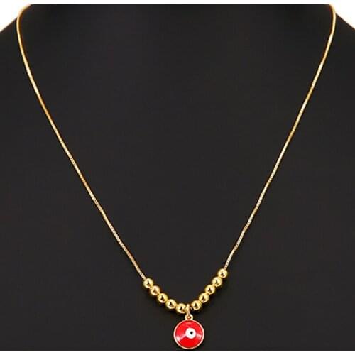ZHINI New Punk Gothic Long Chain Statement Necklace Turkish Evil Eye Pendants Necklaces for Women Wedding Fashion Jewelry Gift