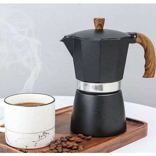 1pcs 5 Color 150ml Octagonal Tea Pot Aluminum Classic Mocha Coffee Maker Portable Kettle Coffee Pots Ergonomic Handle