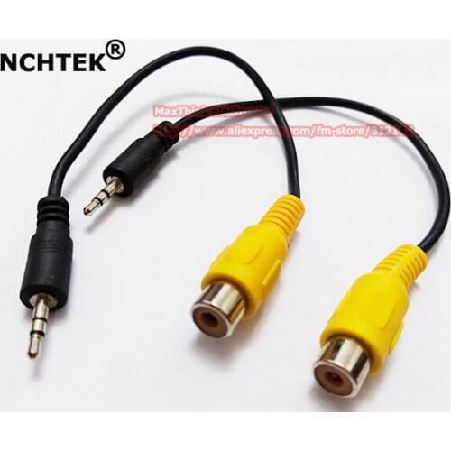 NCHTEK 3 Pole 2.5MM Stereo Jack Plug To RCA Female Adapter For GPS AV-in Converter Video Cable 20CM/Free Shipping/5PCS