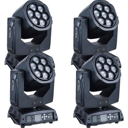 4pcs/lot Mini Bee Eye B-Eye 7*15W RGBW 4-IN-1 LED Moving Head Light Vortex Effect Doz Control with ZOOM