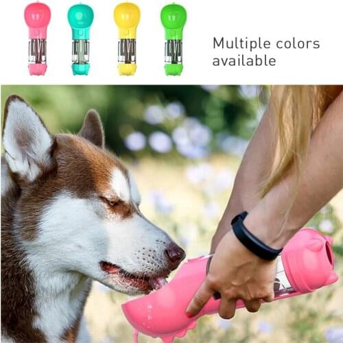 4 in 1 Dog Water Bottle Cat Accessories Pet Supplies with Poop Shovel and Poop Bags Dogs Pets Portable Drinking Feeder Bowl