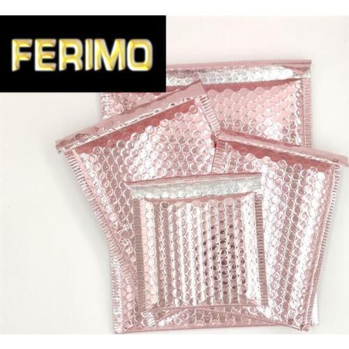 5pcs 15*13cm/15*20cm/18*23cm Small Rose Gold Bubble Envelope Mailer Thickened Aluminum Foil Mailer Envelope with Bubble
