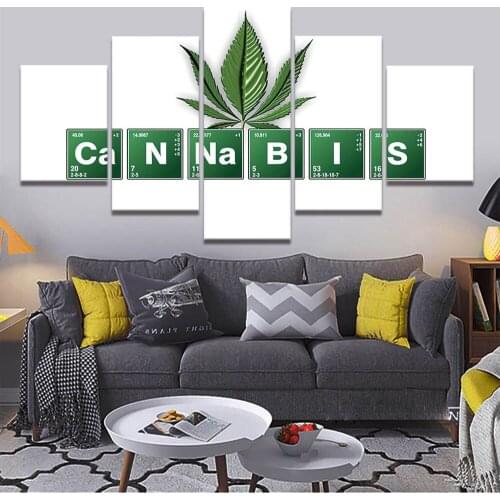 Canvas Wall Art Pictures 5 Piece Leaf Periodic Table Painting Modern Prints Poster Home Decor Artwork