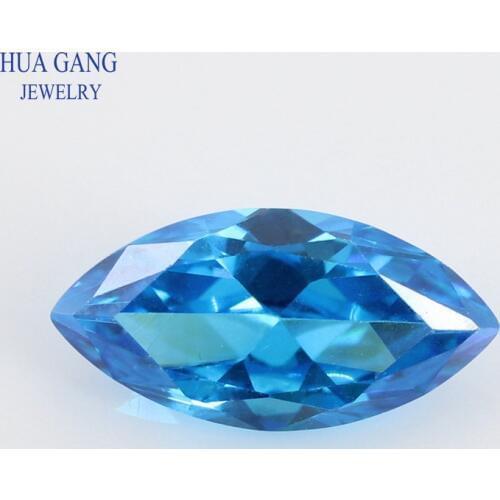 5A Sea Blue Marquise Shape Brilliant Cut CZ Stone Synthetic Gems Cubic Zirconia For Jewelry Size 1.5x3~10x20mm Free Shipping