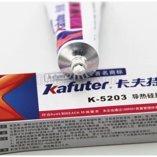 Kafuter 80g k-5203 LED thermal conductive silicone CPU bonding adhesive thermal silica coefficient 1.2 white