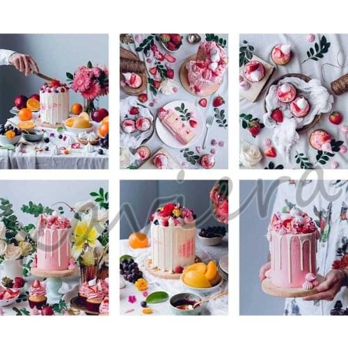 Xaviera Pink Strawberry Cream Cake Diamond Painting Diy 5D Full Drill Mosaic Embroidery Cross Stitch Home Decor Kitchen Pictures