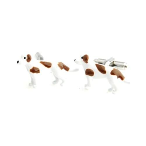 White Brown Dog Cufflink Cuff Link 15 Pairs Wholesale Free Shipping