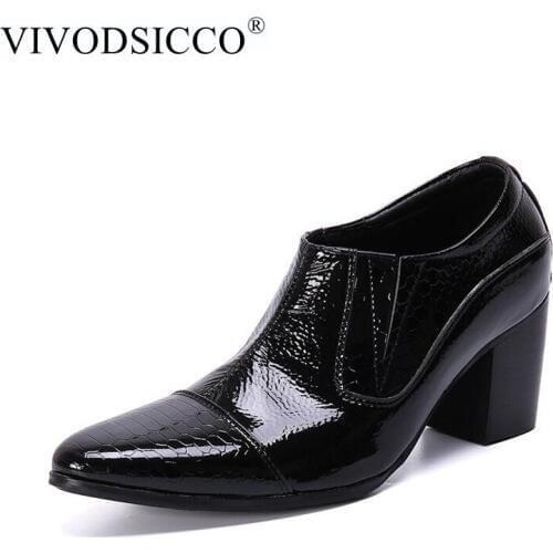 Black Soft Leather Ankle Boots Thick Heels Men Shoes Cowboy Boots Men High Heels 8cm Zapatos Hombre Slip On Man Boots
