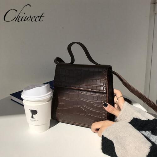 Brand 2020 Vintage Shoulder Bags Luxury Crocodile Skin Printing PU Leather Handbags Tote Bag Designer Small Women Messenger Bags
