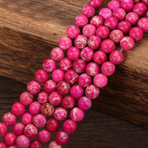 Natural Stone Beads Rose red Sediment Round Loose Beads For Jewelry Making 15.5" Pick Size 4 6 8 10 12mm Wholesale